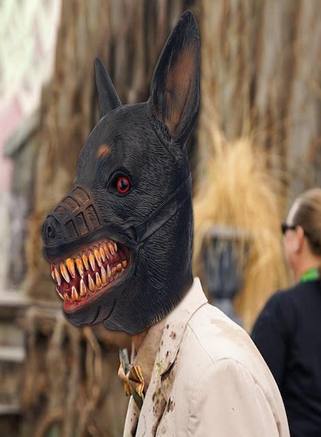 AQKILO Dog Mask Animal Latex Full Head Realistic Masks Fancy Dress for Halloween Carnival Costume Party - Image 3